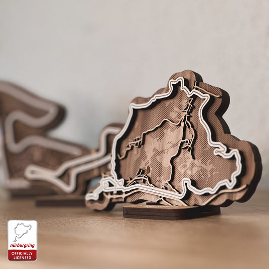 Nürburgring Nordschleife Wooden Racetrack Statue - F1 Wall Art Gift for Motorsport Fans